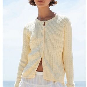 NWT John Galt Brandy Melville Zoe Butter Yellow Cardigan